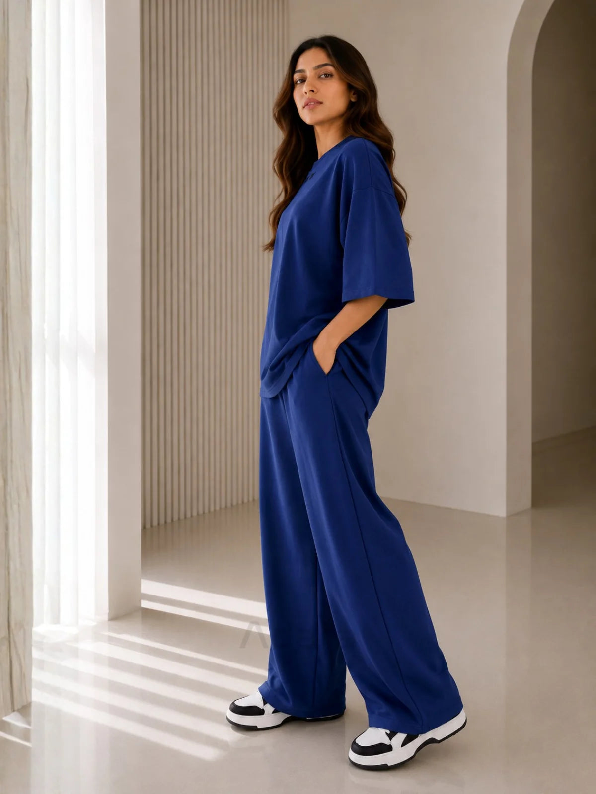 Why Not Blue Oversized Co-Ord Set for Women