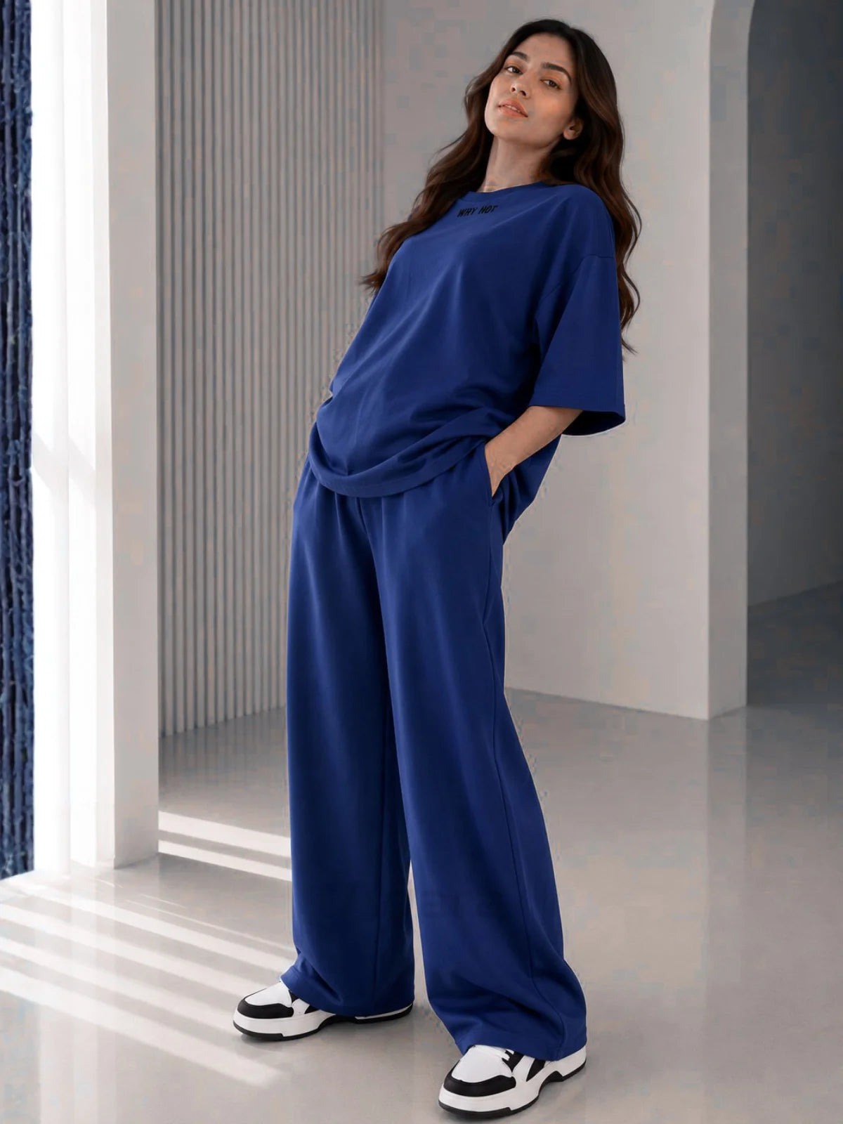 Why Not Blue Oversized Co-Ord Set for Women