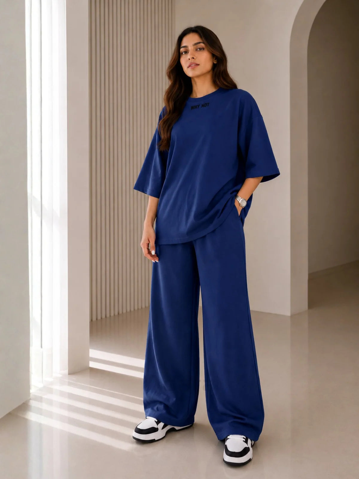 Why Not Blue Oversized Co-Ord Set for Women