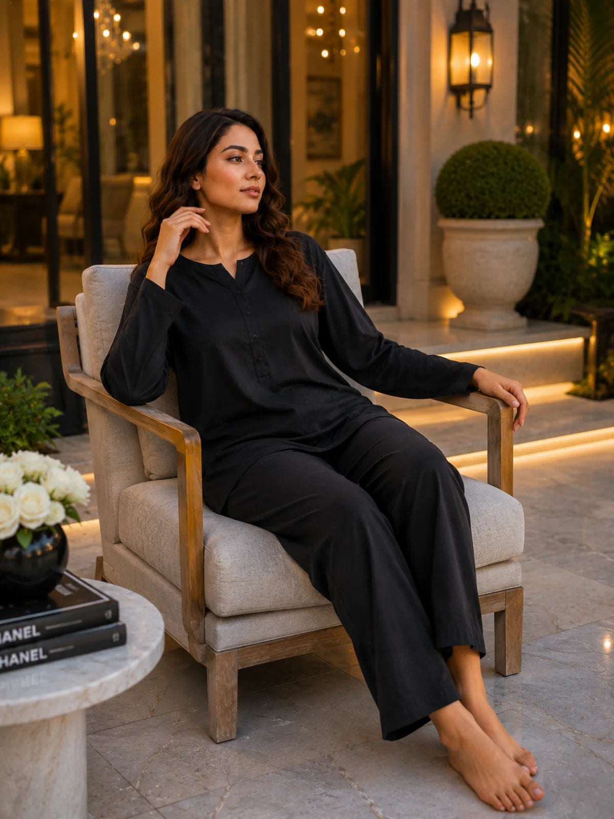 Black Plain Co-Ord Set