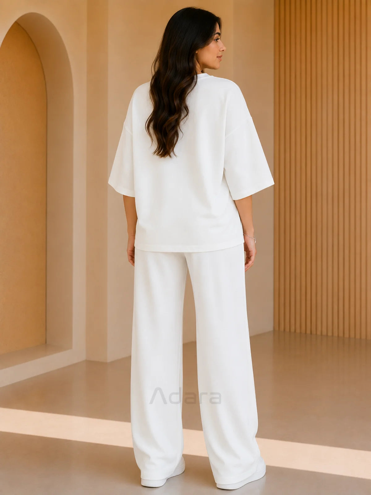 Fearless White Oversized Co-Ord Set for Women – Premium Casual Western Wide Leg Matching Outfit